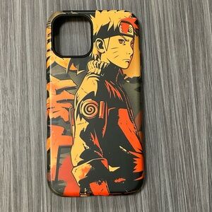 IP12 (6.1 inch) Anime Character Phone Case - Black and Orange Matte Finish